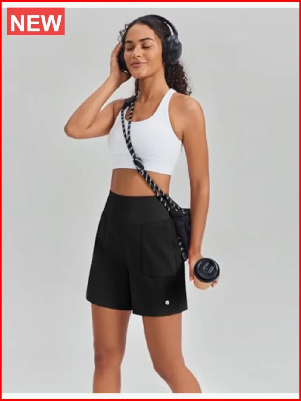 High Waisted 6" Running Shorts with Pockets Workout Yoga Athletic - Picture 5 of 6